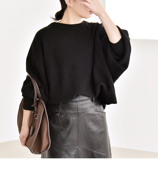 quaranciel:〈手洗い可能〉AQUA カシミヤ ミックス ドルマン ニット 25AW