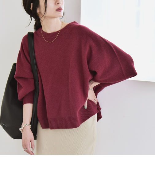 《予約》quaranciel:〈手洗い可能〉AQUA カシミヤ ミックス ドルマン ニット 25AW