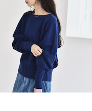 《予約》quaranciel:〈手洗い可能〉AQUA カシミヤ ミックス ラグラン パフスリーブ ニット
