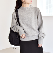 《一部追加予約》quaranciel: AQUA カシミヤ ミックス 2way ハイネック カーディガン