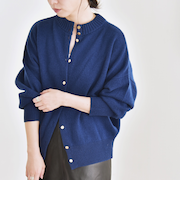 《予約》quaranciel:〈手洗い可能〉AQUA カシミヤ ミックス 2way ハイネック ニット カーディガン