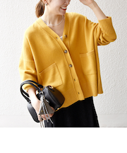 《予約》SHIPS any:〈手洗い可能〉AQUA カシミヤ ミックス Vネック カーディガン
