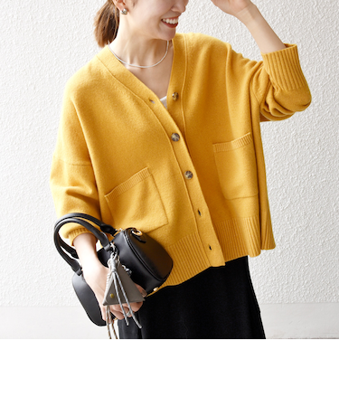 《予約》SHIPS any:〈手洗い可能〉AQUA カシミヤ ミックス Vネック カーディガン