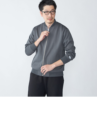 【WEB限定】SHIPS: ツイル ダンボール ニット MA-1 ブルゾンジャケット