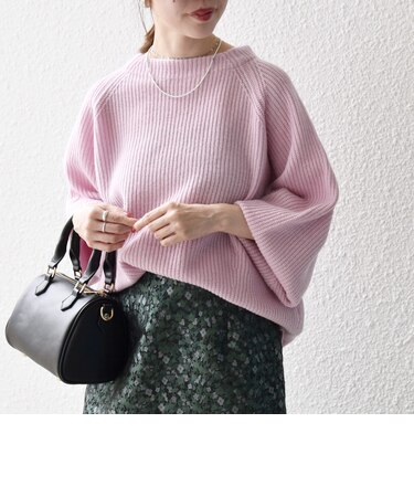 【WEB限定】〈手洗い可能〉AQUA カシミヤ ミックス ハイネック ニット