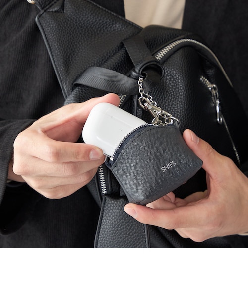 WEB限定】SHIPS:【SAFFIANO LEATHER】ミニ ポーチ バッグ チャーム