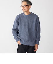 【WEB限定】SHIPS: ビッグシルエット クルーネック レイヤード ニット（ニット+ロンT）