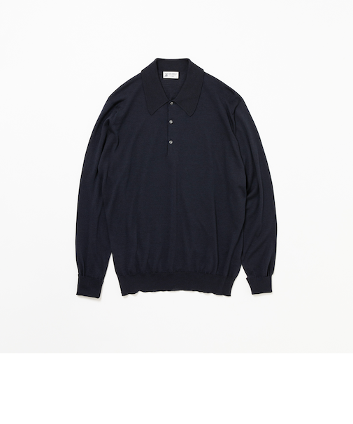 【SHIPS別注】JOHNSMEDLEY: 50th ANNIV ISIS ロングスリーブ ニット ポロシャツ