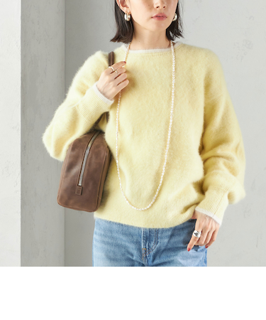 杢 フォックス カシミヤ クルーネック ニット プルオーバー