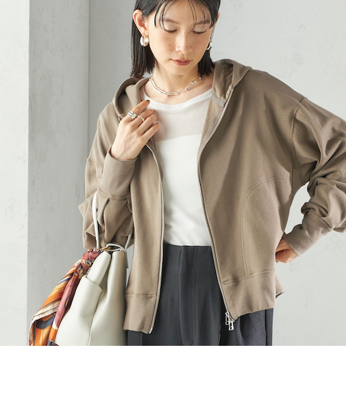 ミニ 裏毛 ジップ アップ フーディ
