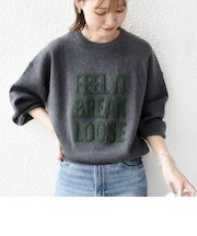 《予約》【WEB限定】〈手洗い可能〉サガラ 刺繍 ロゴ ニット プルオーバー