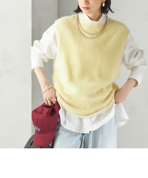 杢フォックス カシミヤ ニット ベスト｜シップスの通販｜&mall（アンド