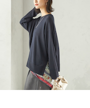 〈手洗い可能〉14G ウォッシャブル クルーネック ニット プルオーバー