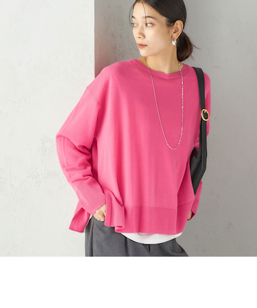 《予約》〈手洗い可能〉14G ウォッシャブル クルーネック プルオーバー