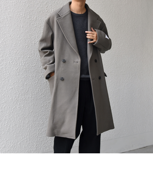 SHIPS any: PURE WOOL MELTON ダブル チェスターコート 25AW◆