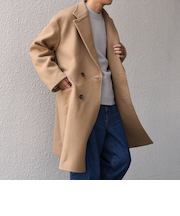 SHIPS any: PURE WOOL MELTON ダブル チェスターコート 25AW◆