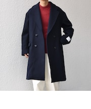 PURE WOOL MELTON ダブル チェスターコート 26AW◆