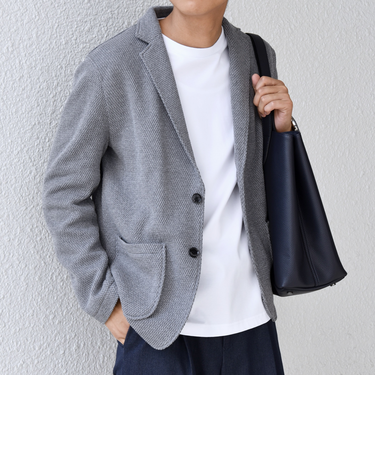 SHIPS any:〈洗濯機可能〉TEXBRID(R) タックハニカム ニッティング ジャケット 25AW◇