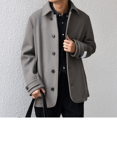 SHIPS any: PURE WOOL MELTON シングル Pコート 25AW◆