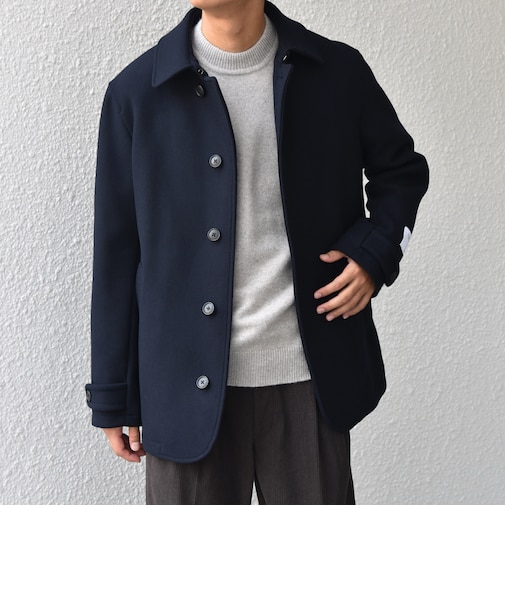 PURE WOOL MELTON シングル Pコート 26AW◆