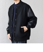SHIPS any: PURE WOOL MELTON スタジアム ブルゾン (スタジャン)◇