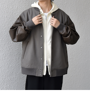 SHIPS any: PURE WOOL MELTON スタジアム ブルゾン (スタジャン)◇