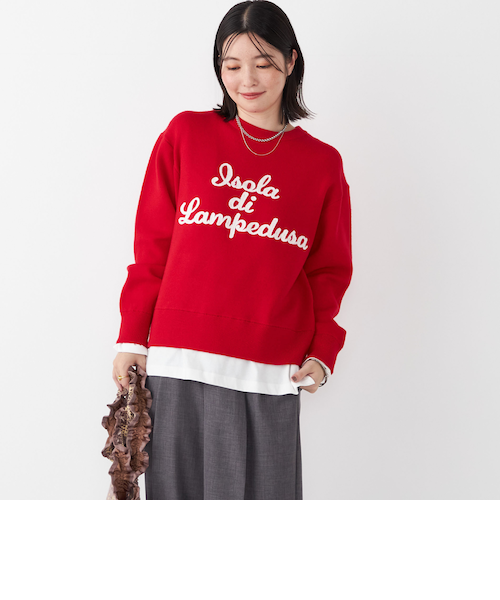 【新品未使用タグ付き】立体モチーフスウェット　くすみピンク　レトロ　ヴィンテージ ハート 刺繍パッチ 英字 ハイネック ネイビー ピンク レトロ USA