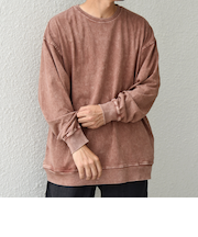 ONEITA: ケミカルウォッシュ サイド ポケット リラックス Tシャツ(ロンT)