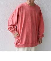 ONEITA: ケミカルウォッシュ サイド ポケット リラックス Tシャツ(ロンT)