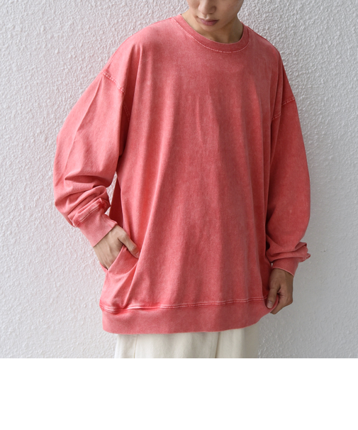 ONEITA: ケミカルウォッシュ サイド ポケット リラックス Tシャツ(ロンT)