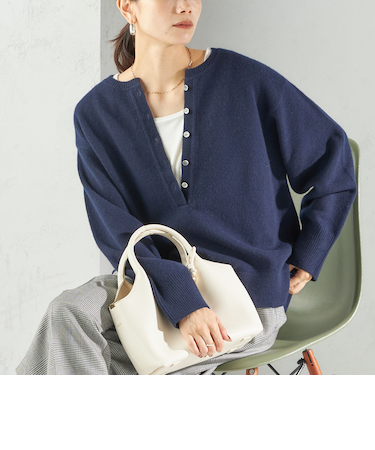 〈手洗い可能〉ウール カシミヤ 2WAY プルオーバー