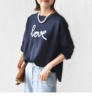 《予約》【WEB限定】〈手洗い可能〉ファンシー コード 刺繍 ダンボール カットソー