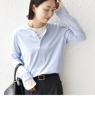 レイヤード ライク ヘンリーネック プルオーバー