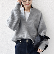 《一部追加予約》〈手洗い可能〉ケーブル ジャージー スキッパー プルオーバー