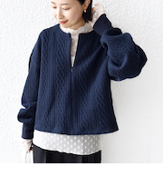 《一部追加予約》〈手洗い可能〉ケーブル ジャージー スキッパー プルオーバー