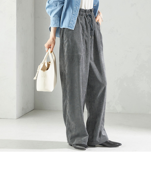 〈洗濯機可能〉TUMUGITO(R) コーデュロイ ドロスト パンツ