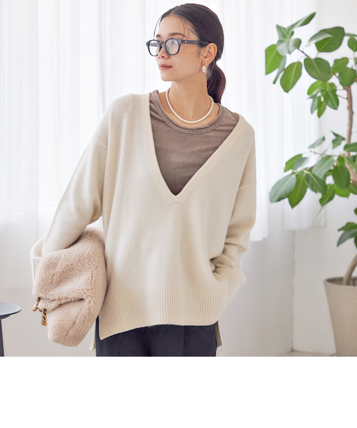 手洗い可能〉ウール カシミヤ Vネック プルオーバー｜シップスの通販