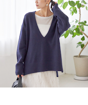 〈手洗い可能〉ウール カシミヤ Vネック プルオーバー