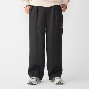 SHIPS:〈手洗い可能〉メランジ タック バギー スラックス