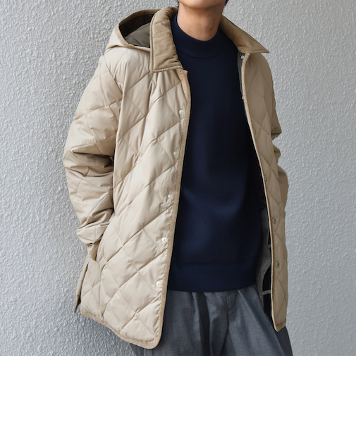 【SHIPS any別注】TAION:〈手洗い可能〉ダイヤキルト ダウン ハーフコート 25AW◆