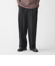 【WEB限定】SHIPS:〈手洗い可能〉ウールブレンド ワイド スラックス