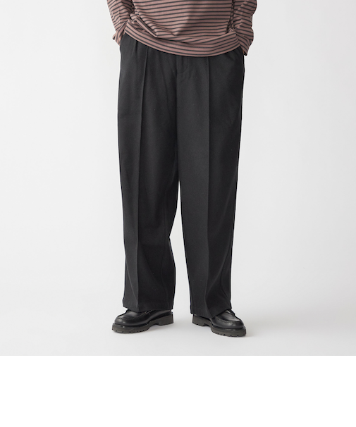 【WEB限定】SHIPS:〈手洗い可能〉ウールブレンド ワイド スラックス