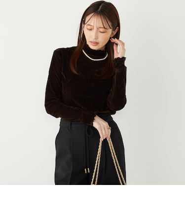 SHIPS Colors:〈手洗い可能〉フロッキー メッシュ タートルネック インナートップス