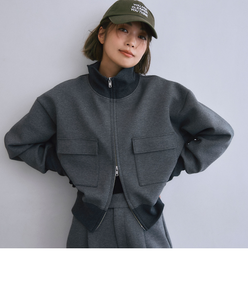 s.oyamadaコラボ:〈手洗い可能〉コットン エア ダンボール ブルゾン