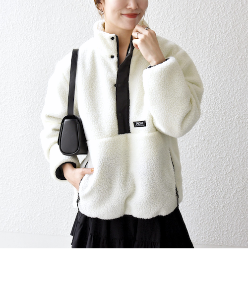 追加予約》【SHIPS any別注】TAION:〈洗濯機可能〉ボア ハイネック