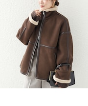 《一部予約》フェイク ムートン ジップ コート