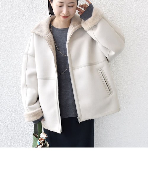 フェイク ムートン ジップ コート｜シップスの通販｜&mall（アンド