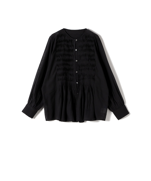 Fanaka:〈手洗い可能〉デザインピンタック ブラウス