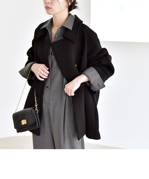 quaranciel:〈手洗い可能〉ダンボール ステンカラージャケット　25AW 追加予約》quaranciel:〈手洗い可能〉ダンボール ステンカラー