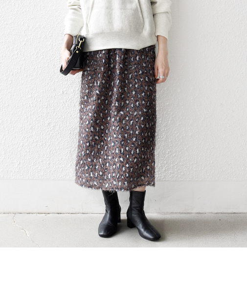 《一部追加予約》SHIPS any:〈手洗い可能〉レオパード ジャカード Iライン イージー スカート